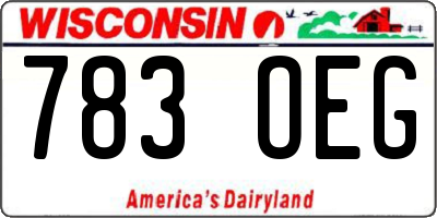 WI license plate 783OEG