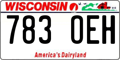 WI license plate 783OEH