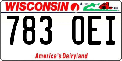 WI license plate 783OEI