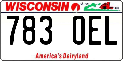 WI license plate 783OEL