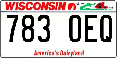 WI license plate 783OEQ
