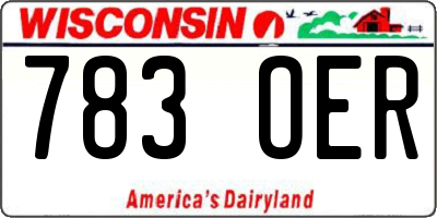 WI license plate 783OER