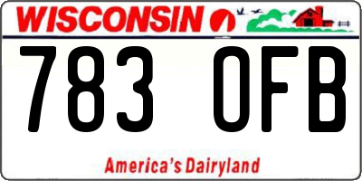 WI license plate 783OFB