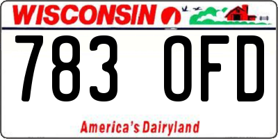 WI license plate 783OFD