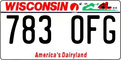 WI license plate 783OFG