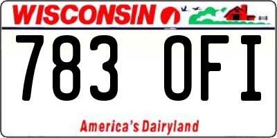 WI license plate 783OFI