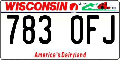 WI license plate 783OFJ