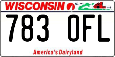 WI license plate 783OFL