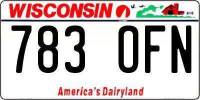 WI license plate 783OFN