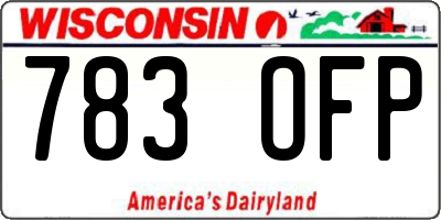 WI license plate 783OFP