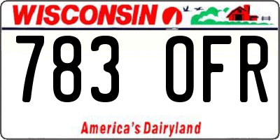 WI license plate 783OFR