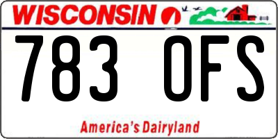 WI license plate 783OFS