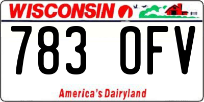 WI license plate 783OFV