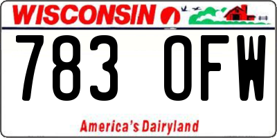 WI license plate 783OFW