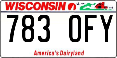 WI license plate 783OFY