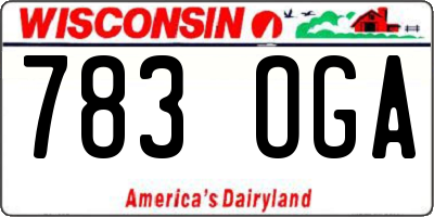 WI license plate 783OGA
