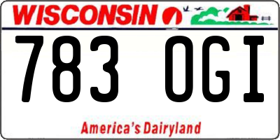 WI license plate 783OGI
