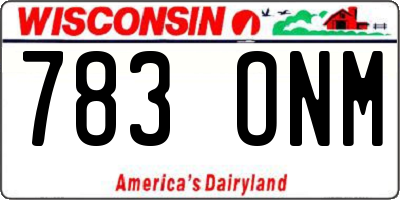 WI license plate 783ONM