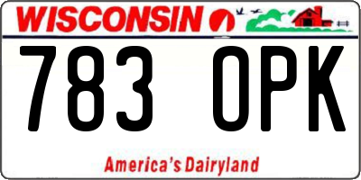 WI license plate 783OPK