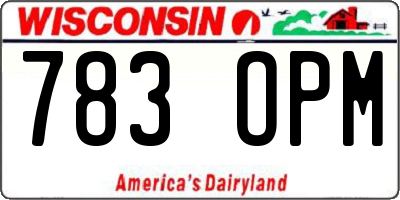 WI license plate 783OPM