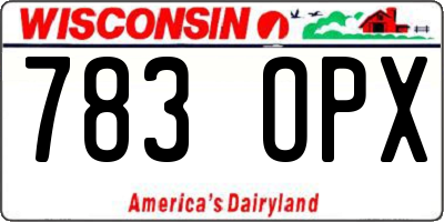 WI license plate 783OPX