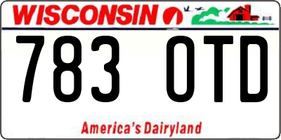 WI license plate 783OTD