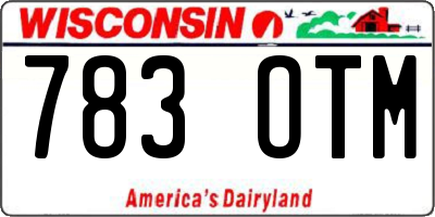 WI license plate 783OTM