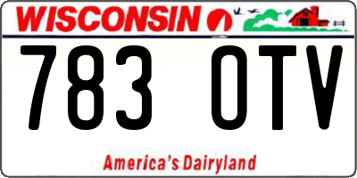 WI license plate 783OTV
