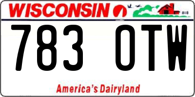 WI license plate 783OTW