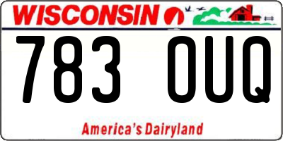 WI license plate 783OUQ