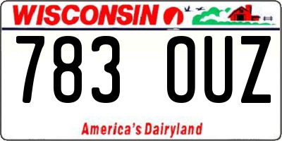WI license plate 783OUZ