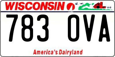 WI license plate 783OVA