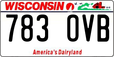 WI license plate 783OVB