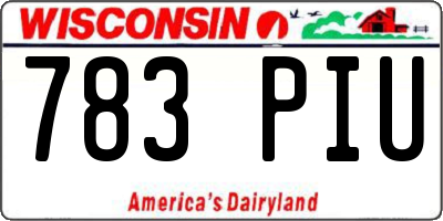 WI license plate 783PIU