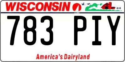 WI license plate 783PIY