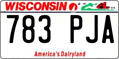 WI license plate 783PJA