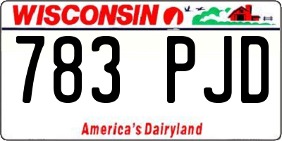 WI license plate 783PJD