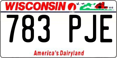 WI license plate 783PJE