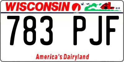WI license plate 783PJF