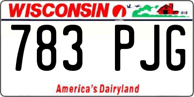 WI license plate 783PJG