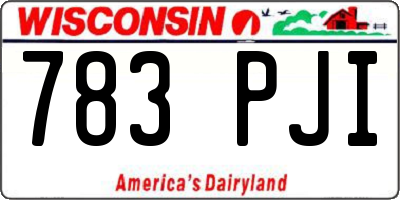 WI license plate 783PJI