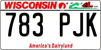 WI license plate 783PJK