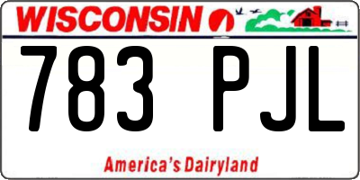 WI license plate 783PJL