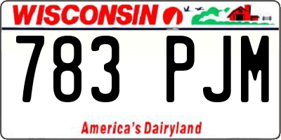 WI license plate 783PJM