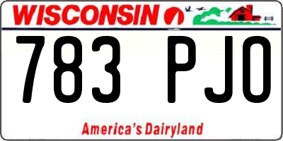 WI license plate 783PJO