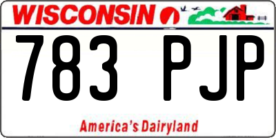 WI license plate 783PJP