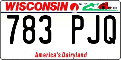 WI license plate 783PJQ
