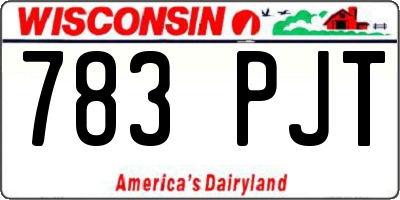 WI license plate 783PJT