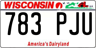 WI license plate 783PJU