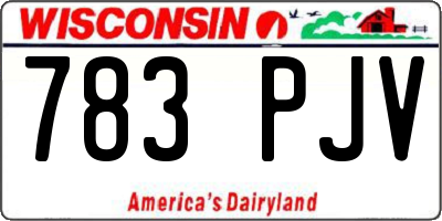 WI license plate 783PJV